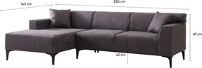 Corner Sofa New Petra L Corner - Anthracite Anthracite