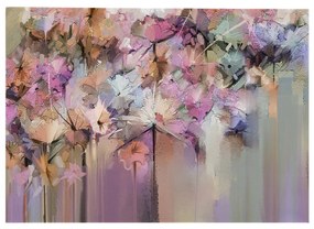 CANVAS PAINTING PASTEL FLOWERS  100X3X70 cm.