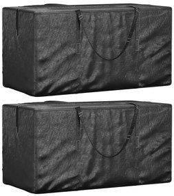 vidaXL Τσάντες Αποθ. Μαξιλαριών 2 τεμ Μαύρες 150x75x75εκ Πολυαιθυλένιο