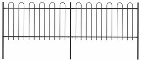 vidaXL Φράχτης Κήπου με Κορυφή από Ατσάλι 359 x 100 εκ. Μαύρος