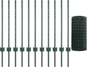 vidaXL Περίφραξη Euro με Στήλη 25 x 0,8 m PVC-Επικαλυμμένο Ατσάλι