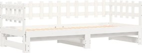 vidaXL Καναπές Κρεβάτι Συρόμενος Λευκός 2x(90x190) εκ. από Μασίφ Πεύκο