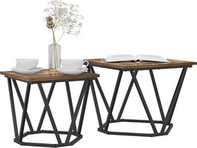 vidaXL Σετ βοηθητικά τραπεζάκια 2 pcs Καπνιστό Δρύς
