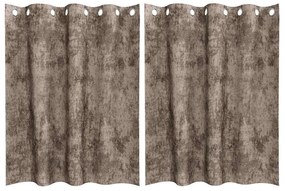 vidaXL Κουρτίνα με κουρτίνες 2 pcs Καπουτσίνο 140 x 140 cm Βελούδο