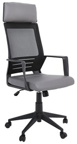 BF2500 Πολυθρόνα Γραφείου Διευθυντή Mesh Μαύρο - Pu Γκρι 58x62x116/126cm ΕΟ607,2