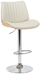 Σκαμπό μπαρ Amani pakoworld περιστρεφόμενο μπεζ pu-βάση χρωμίου 50.5x54x87.5-107.5εκ