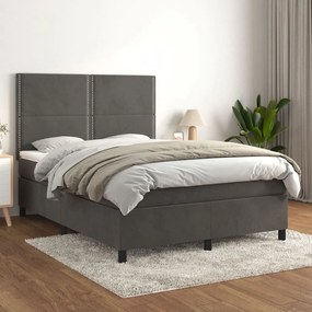 ΚΡΕΒΑΤΙ BOXSPRING ΜΕ ΣΤΡΩΜΑ ΣΚΟΥΡΟ ΓΚΡΙ 140X200 ΕΚ. ΒΕΛΟΥΔΙΝΟ 3142966