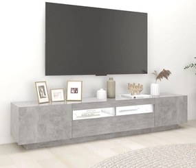 vidaXL Έπιπλο Τηλεόρασης με LED Γκρι Σκυροδέματος 200 x 35 x 40 εκ.