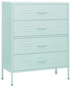 vidaXL Συρταριέρα Χρώμα Μέντα 80 x 35 x 101,5 εκ. από Ατσάλι