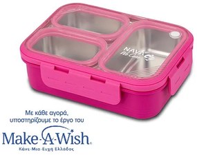 Nava Φαγητοδοχείο Ανοξείδωτο Ορθογώνιο Bento 800ml Magenta 10-262-001