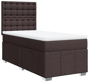 ΚΡΕΒΑΤΙ BOXSPRING ΜΕ ΣΤΡΩΜΑ ΣΚΟΥΡΟ ΚΑΦΕ 100X200 ΕΚ. ΥΦΑΣΜΑΤΙΝΟ 3291596