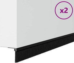 vidaXL Σφραγίδες πόρτας με βούρτσες που προσαρτώνται 2 pcs Μαύρο