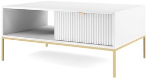 Lh-homefurniture Τραπεζάκι Nova Λευκό + χρυσό 104x68x46cm P_Nova_40b-G