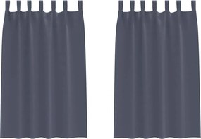 vidaXL Κουρτίνες Μαύρης Ύφανσης με Δαχτυλίδια 2 pcs Ανθρακί