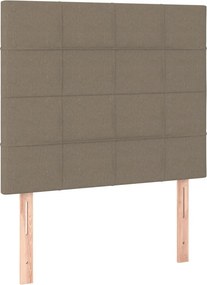 vidaXL Κρεβάτι Boxspring με Στρώμα &amp; LED Taupe 100x200 εκ. Υφασμάτινο
