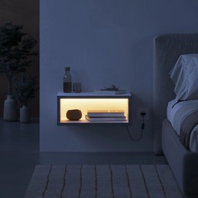 Κομοδίνο Λευκό / Ρετρό Γκρι CLEI 45x30x18