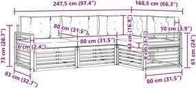 vidaXL Σειρά Καναπέ Εξωτερικού 5 pcs Λευκό και Μπεζ Πολυεστέρας