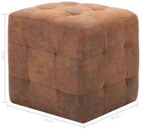 vidaXL Κομοδίνα 2 τεμ. Καφέ 30 x 30 x 30 εκ. από Συνθετικό Καστόρι