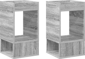 vidaXL End Table 2 pcs Γκρίζο Σονομα 30 x 30 x 56 εκ.
