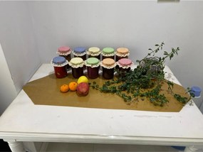 Stewehome Σετ 5 τεμαχίων καπάκια βάζων με λάστιχο από πολύχρωμο καρό ύφασμα Πολύχρωμο