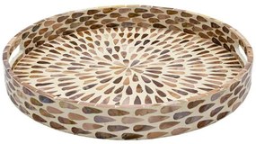 Διακοσμητικός Δίσκος Με Κοχύλια Tear Drop 944-124-018 30x30x4cm Multi Mdf