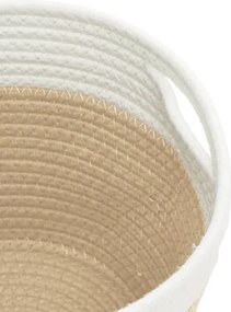 vidaXL Καλάθια Αποθήκευσης 2 τεμ. Μπεζ/Λευκό Ø24 x 18 εκ. Βαμβακερά
