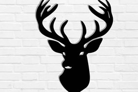Intra απο ξύλο plywood 3mm-4mm πάχος - Deer Head Metal Wall Art Laser Cut Δίασταση 40x50 cm INTRAFABR-118461505
