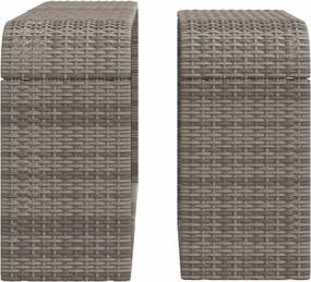 vidaXL Ράφια Αποθήκευσης 2 τεμ. Γκρι από Συνθετικό Ρατάν