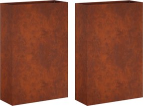 vidaXL Γλάστρα Κήπου 2 τμχ. Σκ rusty 40 x 20 x 75 εκ.