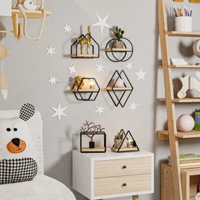 Ράφι Τοίχου Χρυσό / Μαύρο MINYATUR 15x17x10