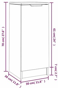 Ντουλάπια 2 τεμ. Sonoma Δρυς 30x30x70 εκ. Επεξεργασμένο Ξύλο - Καφέ