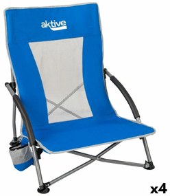Καρέκλα στην παραλία Aktive Μπλε 50 x 67 x 51 cm (4 Μονάδες)
