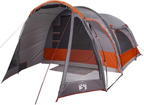 vidaXL Σκηνή Κάμπινγκ 6 Ατόμων Αδιάβροχη Γκρι