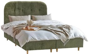 Επενδυμένο Κρεβάτι New Amsterdam Fylliana Λαδί Διπλό 160x200 εκ. 160x208x124 εκ.