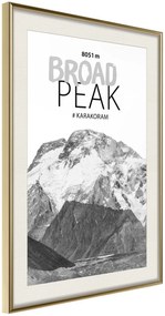 Αφίσα - Peaks of the World: Broad Peak - 40x60 - Χρυσό - Με πασπαρτού