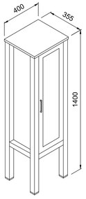 Στήλη LONDON Μαύρη MDF 18mm Λάκα 40 3CLON040BLM