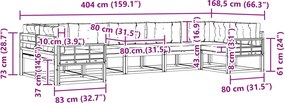vidaXL Σειρά Καναπέ Εξωτερικού με μαξιλάρι 7 pcs Λευκό και Μπεζ