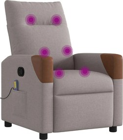 vidaXL Πολυθρόνα Μασάζ Ανακλινόμενη Taupe Υφασμάτινη