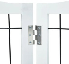 VEVOR Free Standing Dog Gate 32x96.5 inch Freestanding Pet Gate Foldable White