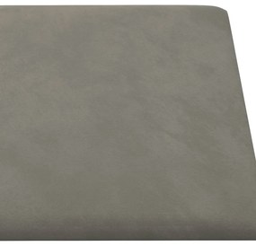 vidaXL Πάνελ Τοίχου 12 τεμ. Ανοιχτό Γκρι 90 x 15 εκ. 1,62 μ² Βελούδινα