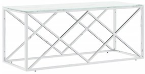 vidaXL Τραπέζι Σαλονιού 110x45x45 εκ. από Ανοξ. Ατσάλι και Γυαλί
