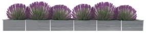 vidaXL Ζαρντινιέρα Υπερυψωμένη Γκρι 600x80x45 εκ. Γαλβαν. Χάλυβας