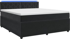 vidaXL Κρεβάτι box spring με στρώμα Μαύρο 140 x 190 cm Βελούδο