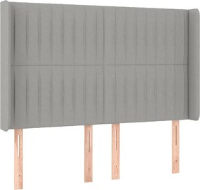 vidaXL Κρεβάτι Boxspring με Στρώμα &amp; LED Αν.Γκρι 140x190εκ. Υφασμάτινο