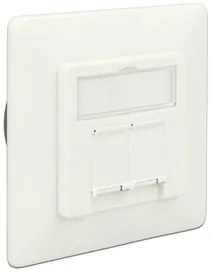 DELOCK Modular Wall Outlet Δικτύου, Cat.6A, 2x LSA, 2 Port