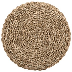 Σκαμπό BEAM απο Ξύλο TEAK και Seagrass σε Φυσικό και Λευκό Φ42x46Yεκ. 42x42x46 εκ.