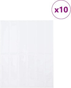 vidaXL Ορθογώνιο Πλακάκι 10 τμχ. Λευκό 29 x 23 x 0,08 εκ