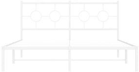 vidaXL Πλαίσιο Κρεβατιού με Κεφαλάρι Λευκό 160x200 εκ. Μεταλλικό