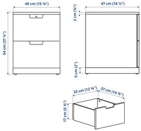 NORDLI συρταριέρα με 2 συρτάρια, 40X54 cm 092.398.27