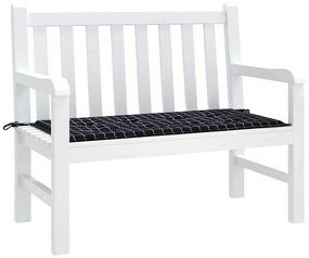 vidaXL Μαξιλάρι Πάγκου Κήπου Μαύρο Καρό 120x50x4 εκ. Ύφασμα Oxford